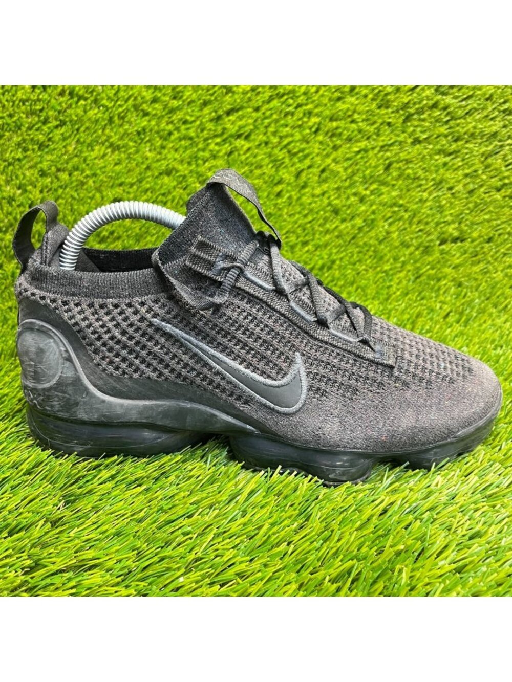 Nike Air VaporMax 2021 Flyknit Boys Size 6.5Y Black Gray‎ Running Shoes Sneakers